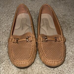 Perforated tan  Loafers for Women